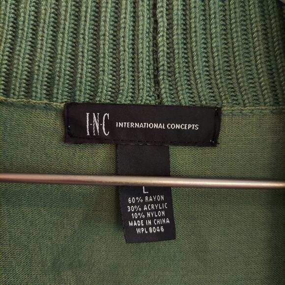 Open Cardigan Ribbed Collar Green Festive Holiday Christmas Grannycore - Picture 4 of 6